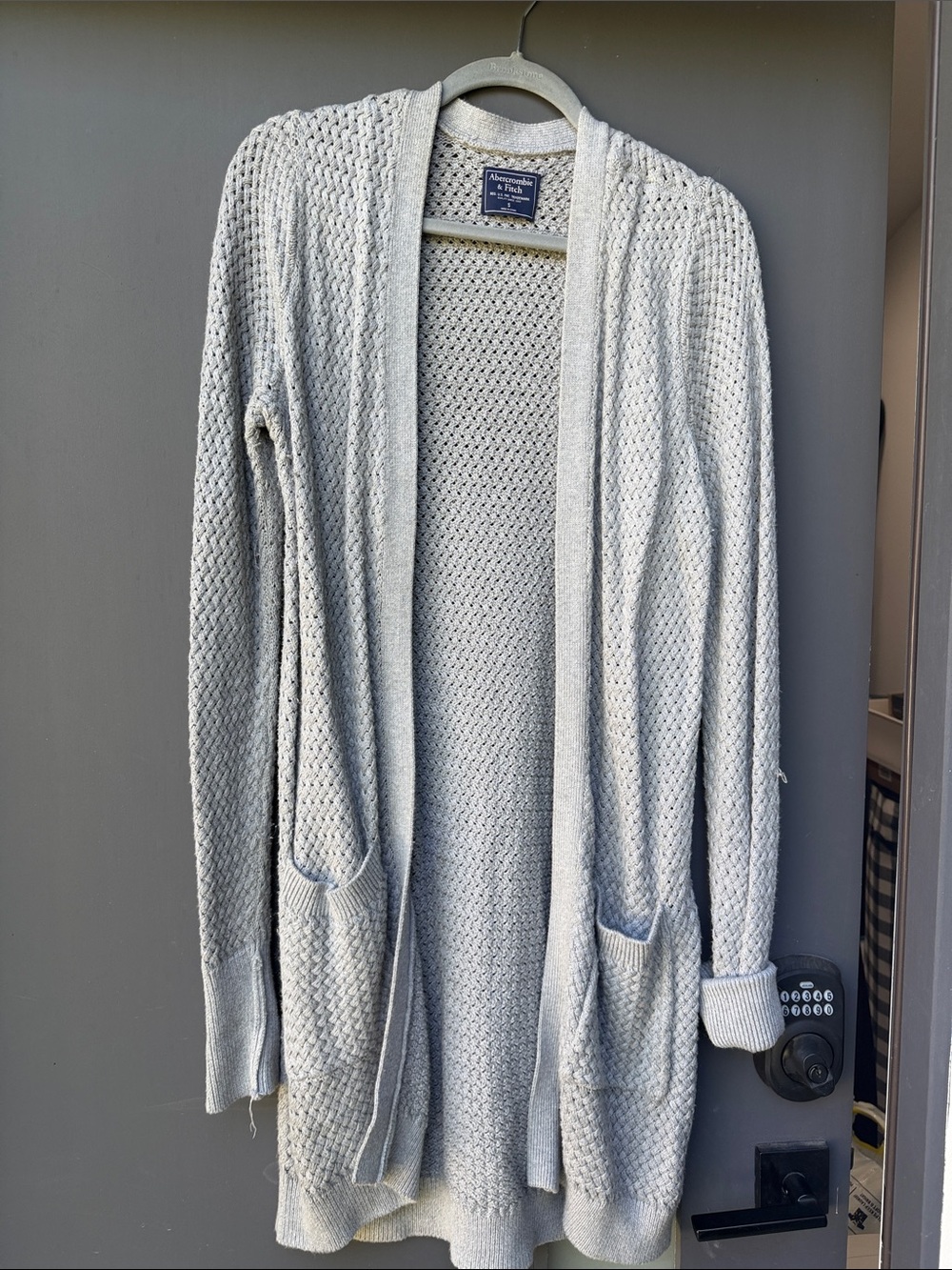 Abercrombie & Fitch Gray Knit Cardigan